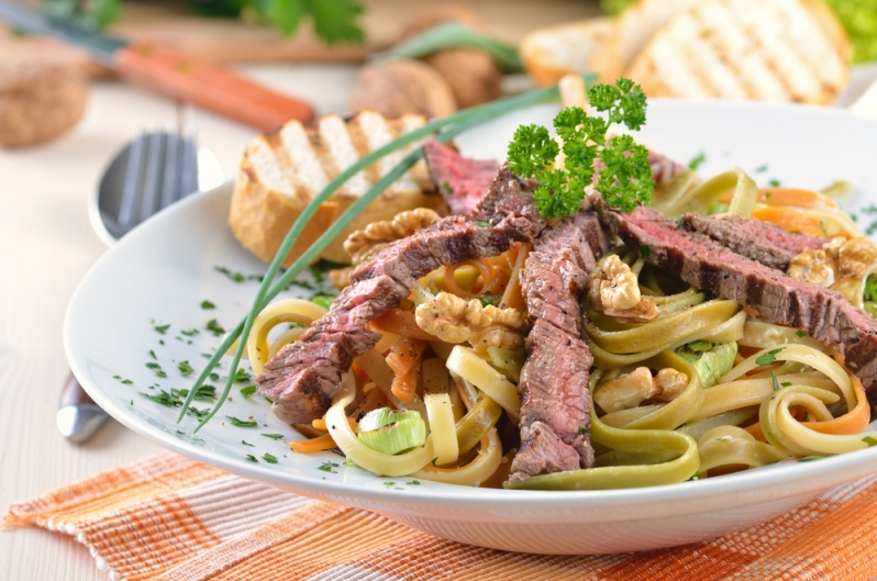 Tagliatelle mit Lammfilet