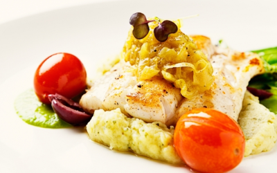 Kartoffelstampf mit gebratenem Kabeljau